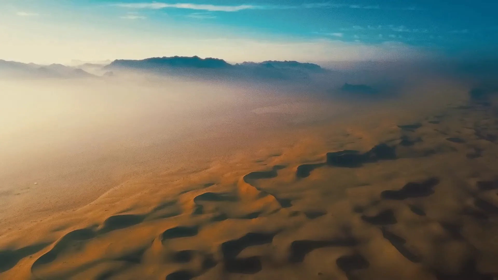 Aerial desert landscape