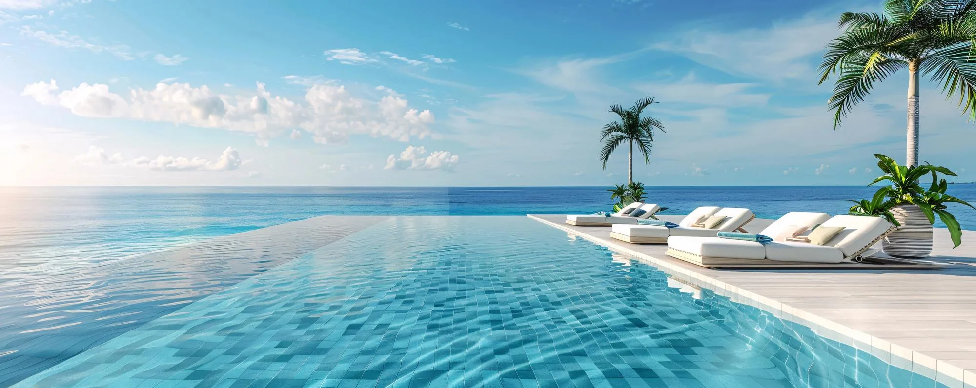 Poolside relaxation area